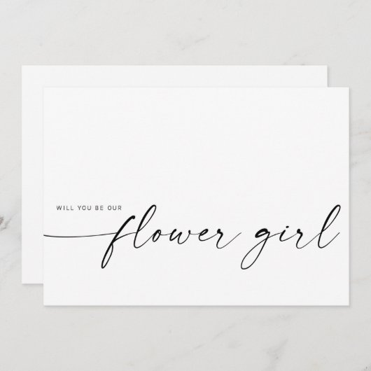 Zal jij onze Bloemenmeisje worden? | Modern minima (Voorkant / Achterkant)