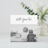 Zal jij onze GodOuders zijn, Baby en foto's siblin Kaart (Staand voorkant)