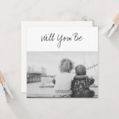 Zal jij onze GodOuders zijn, Baby en foto's siblin Kaart (Voorkant / Achterkant in situ)