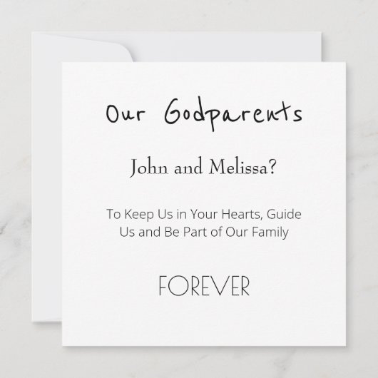 Zal jij onze GodOuders zijn, Baby en foto's siblin Kaart (Achterkant)