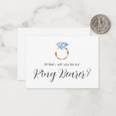 Zal jij onze Ring Bearer Diamond Weddenrennen zijn Notitiekaartje (Voorkant / Achterkant in situ)