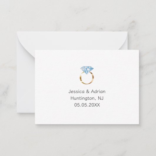 Zal jij onze Ring Bearer Diamond Weddenrennen zijn Notitiekaartje (Achterkant)