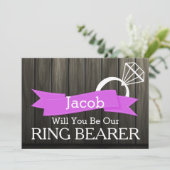 Zal jij onze Ring Bearer Wooden zijn? Kaart (Staand voorkant)