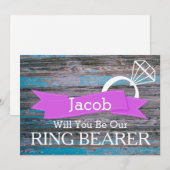 Zal jij onze Ring Bearer Wooden zijn? Kaart (Voorkant / Achterkant)