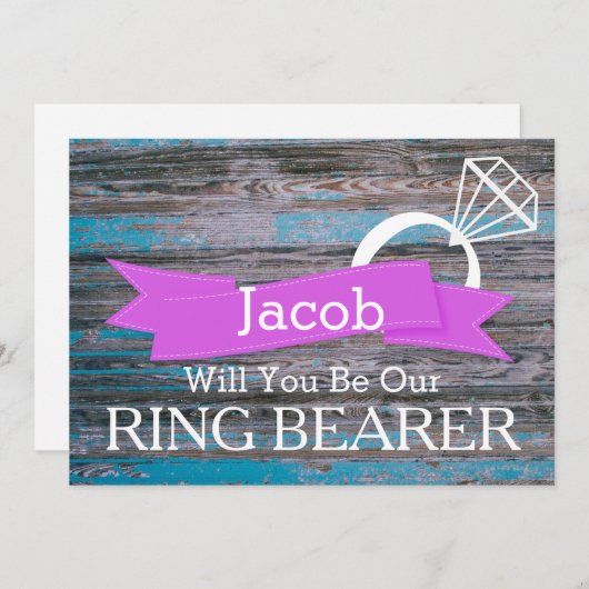 Zal jij onze Ring Bearer Wooden zijn? Kaart (Voorkant / Achterkant)