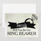 Zal jij onze Ring Bearer worden? Kaart (Voorkant / Achterkant)