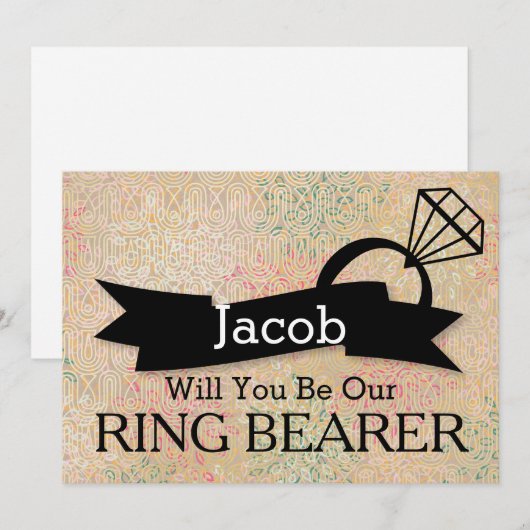 Zal jij onze Ring Bearer worden? Kaart (Voorkant / Achterkant)