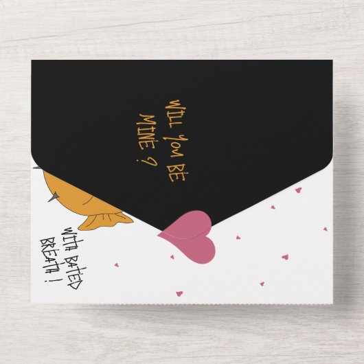 Zal Jij Van Mij Zijn? Kogelvis Liefde + Valentijnk All In One Uitnodiging (Achterkant)