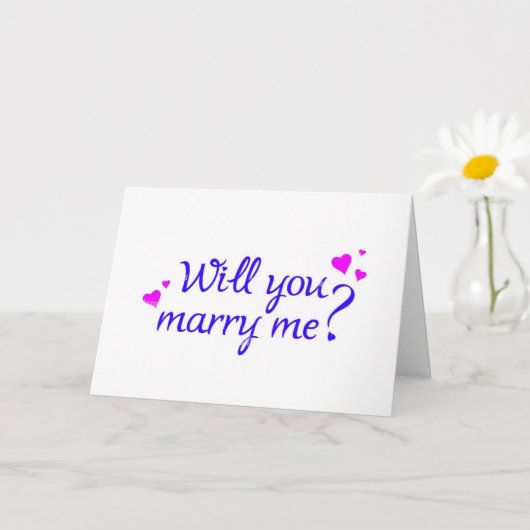 **ZAL "JULLIE" MARRY "ME" (IK HOOP VAN U) KAART (Kleine Plant)