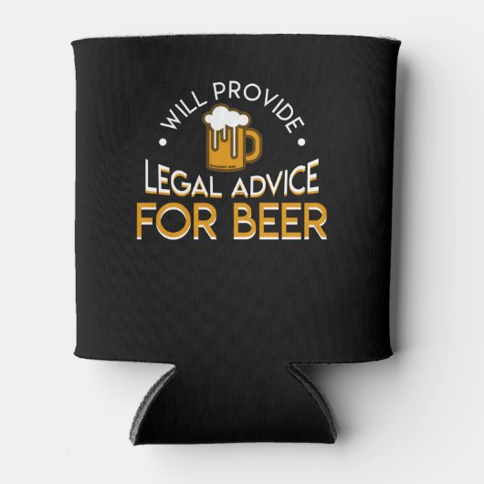 zal juridisch advies verstrekken advocaat bier blikjeskoeler (Voorkant)
