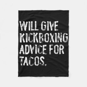 Zal kickbokstips geven voor tacos Leuke martia Fleece Deken