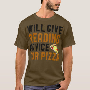 Zal leestoestel voor Pizza Funny Bookworm geven T-shirt
