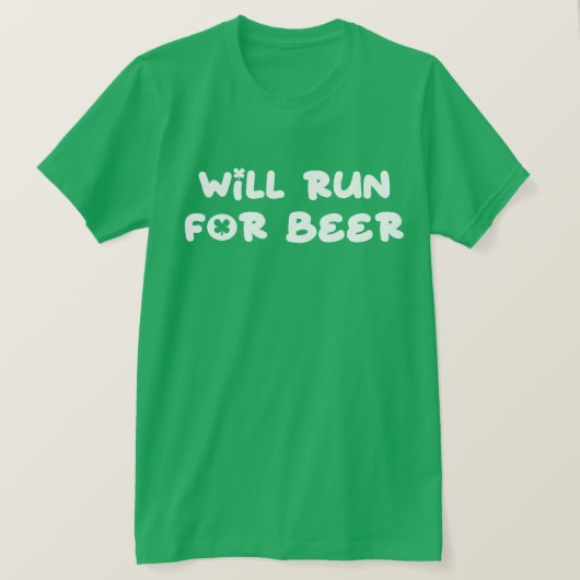 Zal lopen voor groen bier, St. Patrick's Day Runni T-shirt (Design voorkant)