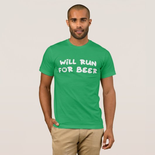 Zal lopen voor groen bier, St. Patrick's Day Runni T-shirt (Voorkant volledig)