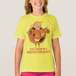ZAL MIJN BROER HANDELEN VOOR SNOEP grappig hallowe T-shirt