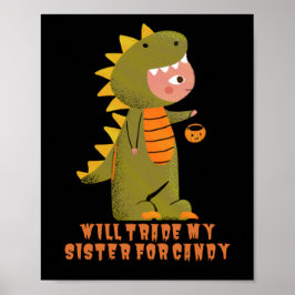 ZAL MIJN ZUS RUILEN VOOR SNOEP grappige halloween  Poster