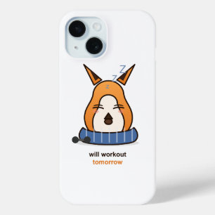 Zal Morgen Trainen Grappige Vos Gym Humor iPhone 15 Case