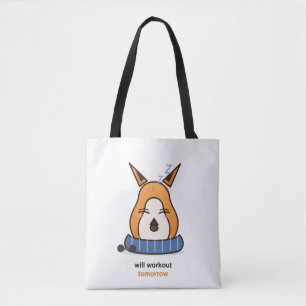 Zal Morgen Trainen Grappige Vos Gym Humor Tote Bag