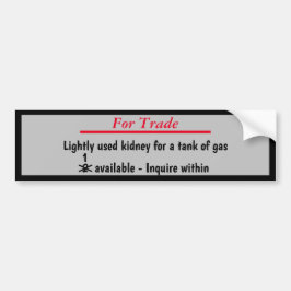 Zal nier verhandelen voor een gastank bumpersticker