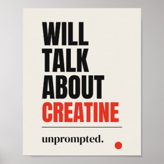 Zal ongevraagd over Creatine praten Gym Poster