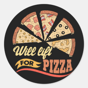 Zal optillen voor pizza - Funny Novelty Workout Ronde Sticker