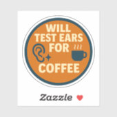 Zal Oren Testen voor Koffie Sticker (Vel)