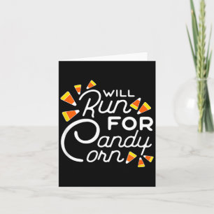 Zal rennen voor Candy Corn Marathon Halloween Grap Kaart