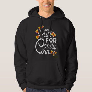 Zal rennen voor Candy Corn Marathon Halloween Hard Hoodie