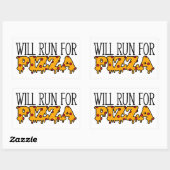 Zal rennen voor pizza rechthoekige sticker (Vel)
