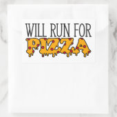 Zal rennen voor pizza rechthoekige sticker (Tas)