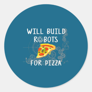 Zal robots bouwen voor Zza Funny Robotics Ronde Sticker