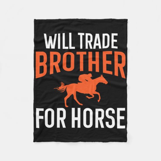 Zal ruilen broer voor paardrijden paard zelfs fleece deken (Voorkant)