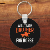 Zal ruilen broer voor paardrijden paard zelfs sleutelhanger (Voorkant)