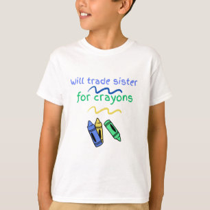 Zal ruilen zus voor kleurpotloden t-shirt