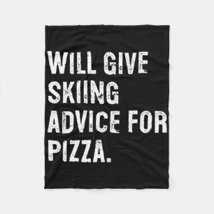 Zal skiadvies geven voor pizza Grappige ski-coach Fleece Deken