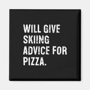 Zal skiadvies geven voor pizza grappige ski-coach  magneet
