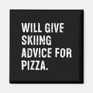 Zal skiadvies geven voor pizza grappige ski-coach magneet