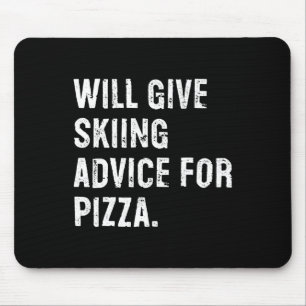 Zal skiadvies geven voor pizza Grappige ski-coach Muismat