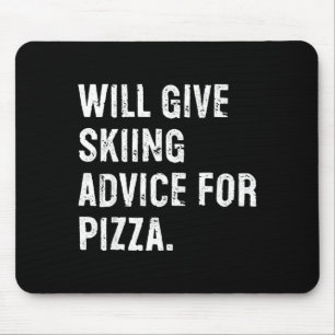 Zal skiadvies geven voor pizza grappige ski coach muismat