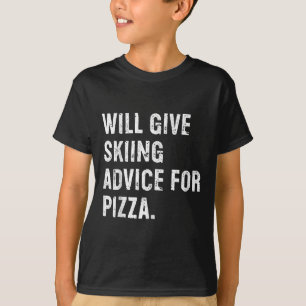 Zal skiadvies geven voor pizza grappige ski-coach t-shirt