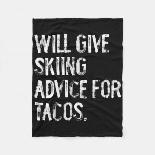 Zal skiadvies geven voor taco's grappige ski-coach fleece deken