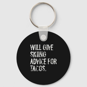 Zal skiadvies geven voor taco's grappige ski-coach sleutelhanger