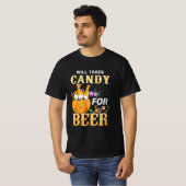 Zal Snoep ruilen voor Beer College Halloween Costu T-shirt (Voorkant volledig)
