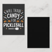 Zal Snoep ruilen voor Pickleball Spooky Halloween Notitiekaartje (Voorkant / Achterkant)