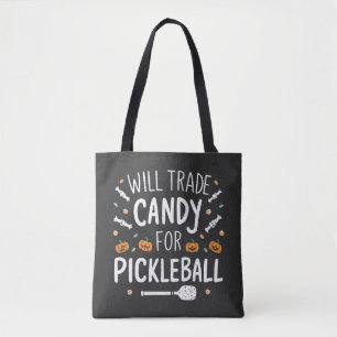 Zal Snoep ruilen voor Pickleball Spooky Halloween Tote Bag