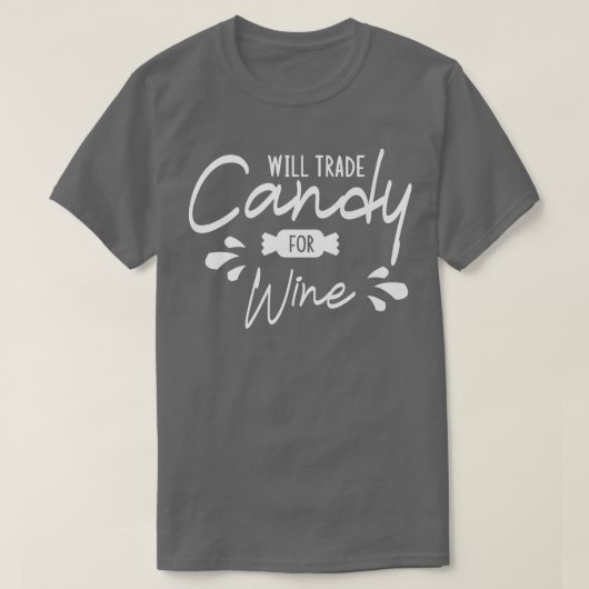 Zal Snoep verhandelen voor Wine Halloween Pumpkin  T-shirt (Design voorkant)