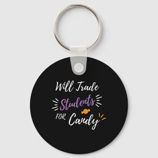 Zal studenten voor Snoep kopen Funny Halloween Tea Sleutelhanger (Voorkant)