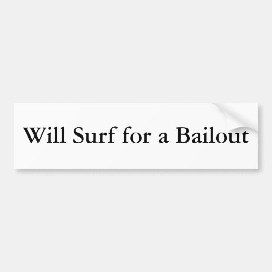 Zal surfen voor een reddingsactie bumpersticker (Voorkant)
