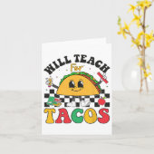 zal teach for tacos lover Funny cute cinco de May Kaart (Gele Bloem)