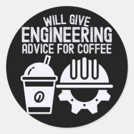 Zal technische adviezen geven voor koffie ronde sticker